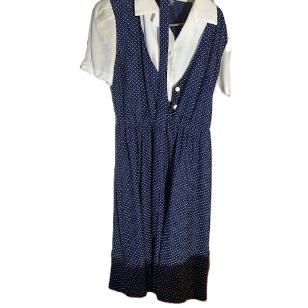 Blue and white dress